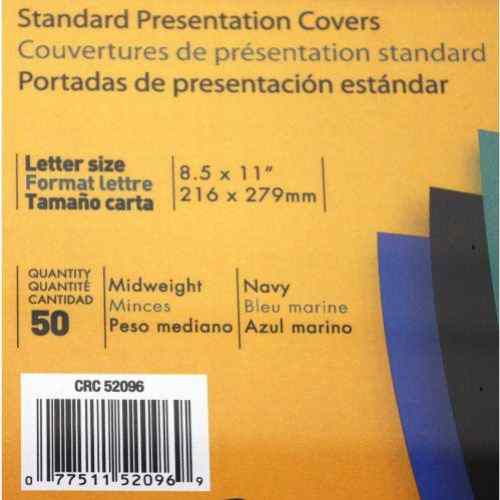 Fellowes Navy Linen Letter Size Binding Covers - 50pk