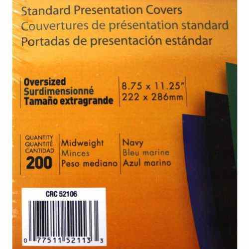 Fellowes Navy Linen Oversize Binding Covers 200pk - 52113