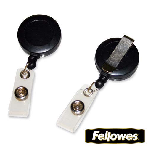 Fellowes Pouch ID Holder Retractable Belt Clips 25pk - 52054