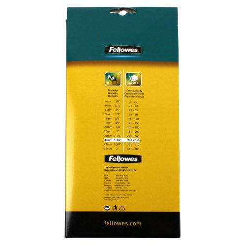 Fellowes Premium 1-1/2" Black Plastic Binding Combs 10pk - 52066 - Clearance Sale