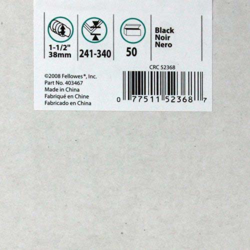 Fellowes Premium 1-1/2" Black Plastic Binding Combs 50pk - 52368