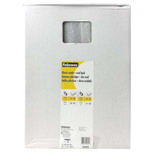 Fellowes Premium 1-1/4" Black Plastic Binding Combs 50pk - 52395