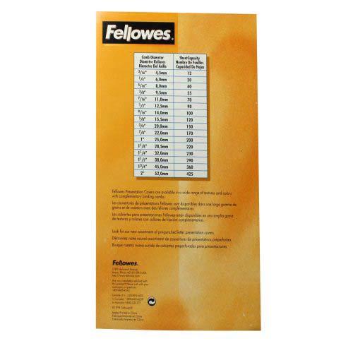Fellowes Premium 1-1/4" White Plastic Binding Combs 50pk - 52396