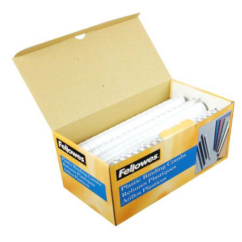 Fellowes Premium 1-1/4" White Plastic Binding Combs 50pk - 52396