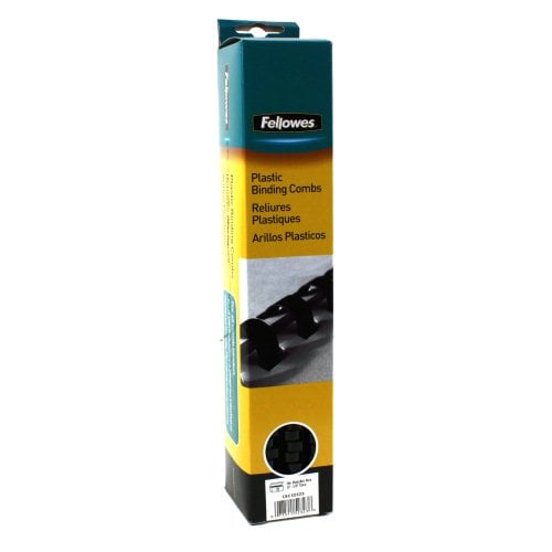 Fellowes Premium 1/2" Black Plastic Binding Combs 25pk - 52323