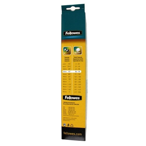 Fellowes Premium 1/2" Black Plastic Binding Combs 25pk - 52323