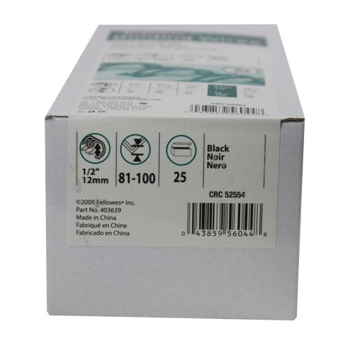 Fellowes Premium 1/2" Black Wire Binding Elements 25pk - 5255401