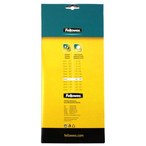 Fellowes Premium 1" Black Plastic Combs 10pk - 52383 - Clearance Sale