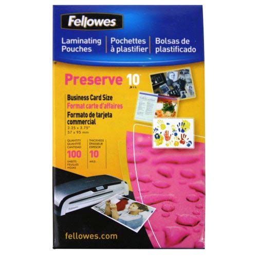 Fellowes Premium 10mil Business Card Laminating Pouches 100pk - 52058