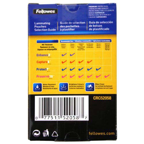Fellowes Premium 10mil Business Card Laminating Pouches 100pk - 52058