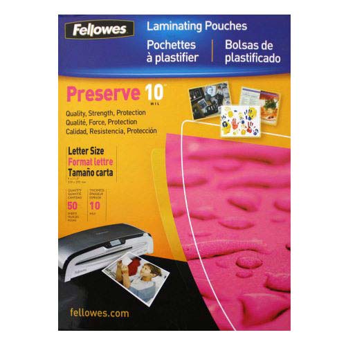 Fellowes Premium 10mil Letter Size Laminating Pouches 50pk - 52042- Clearance Sale