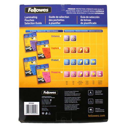 Fellowes Premium 10mil Letter Size Laminating Pouches 50pk - 52042- Clearance Sale