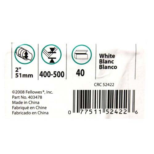 Fellowes Premium 2" White Plastic Binding Combs - 40pk