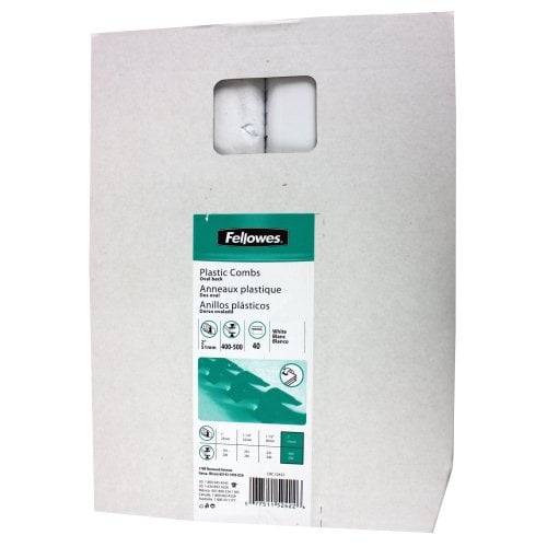 Fellowes Premium 2" White Plastic Binding Combs - 40pk