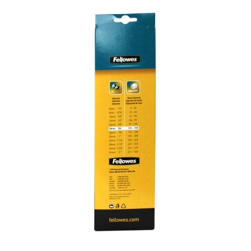 Fellowes Premium 3/4" Black Plastic Binding Combs 25pk - 52509