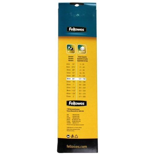 Fellowes Premium 3/4" Navy Blue Plastic Binding Combs 25pk - 52511