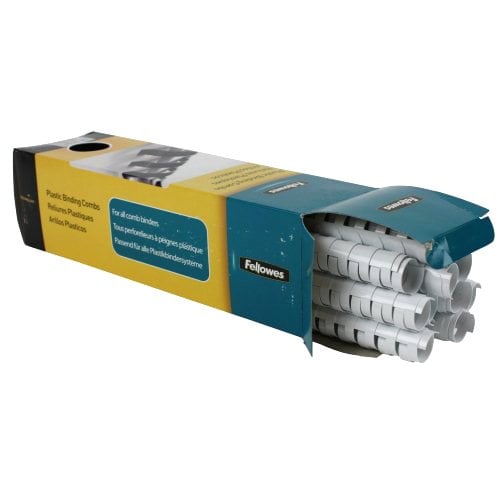 Fellowes Premium 3/4" White Plastic Binding Combs - 25pk