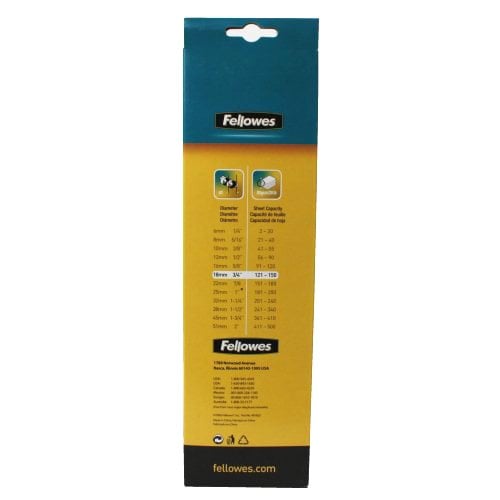 Fellowes Premium 3/4" White Plastic Binding Combs - 25pk