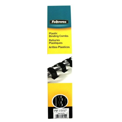 Fellowes Premium 3/8" Black Plastic Binding Combs 25pk - 52322