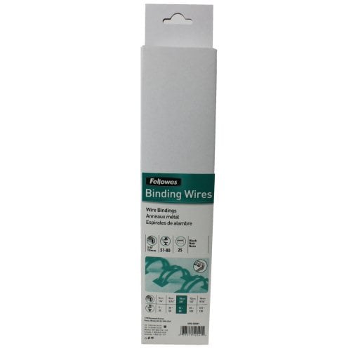 Fellowes Premium 3/8" Black Wire Binding Elements 25pk - 52541