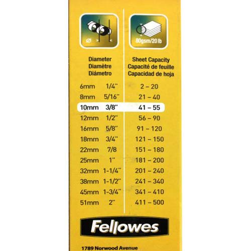 Fellowes Premium 3/8" Navy Blue Plastic Binding Combs 25pk