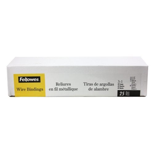 Fellowes Premium 3/8" White Wire Binding Elements 25pk - 52542