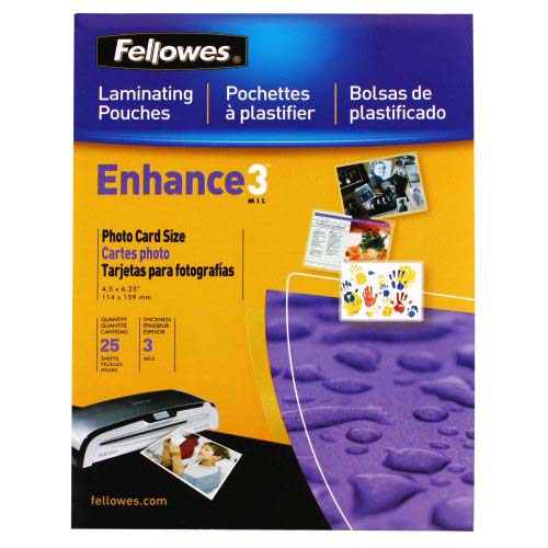 Fellowes Premium 3mil 4" x 6" Photo Laminating Pouches 25pk - 5208301