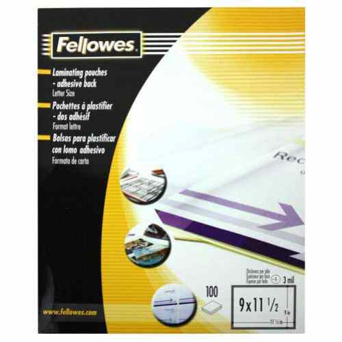 Fellowes Premium 3mil Adhesive Back Laminating Pouches - 100pk