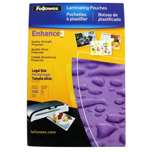 Fellowes Premium 3mil Legal Size Laminating Pouches 100pk - 52455 - Clearance Sale