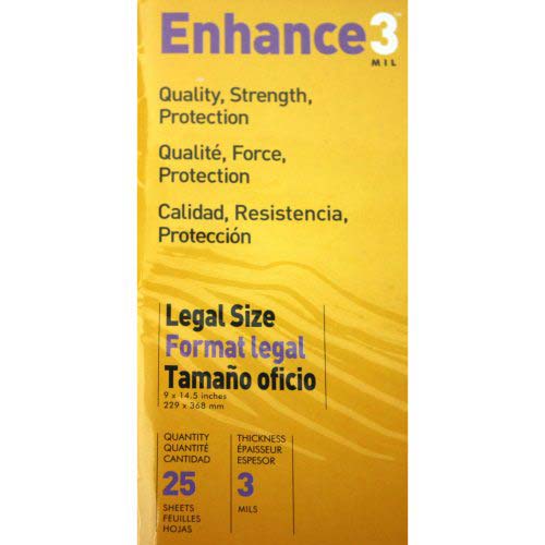 Fellowes Premium 3mil Legal Size Laminating Pouches 25pk - 52006