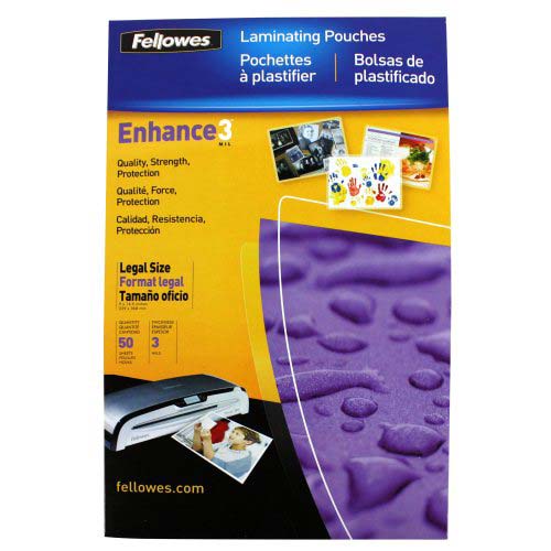Fellowes Premium 3mil Legal Size Laminating Pouches 50pk - 52226