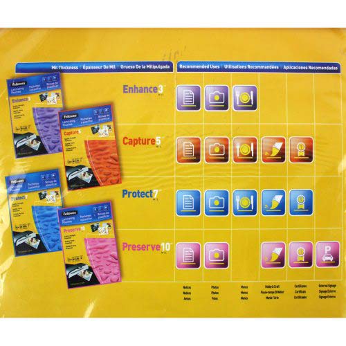 Fellowes Premium 3mil Menu Size Laminating Pouches 25pk - 52011 - Clearance Sale