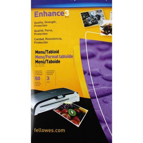 Fellowes Premium 3mil Menu Size Laminating Pouches 50pk - 52013 - Clearance Sale