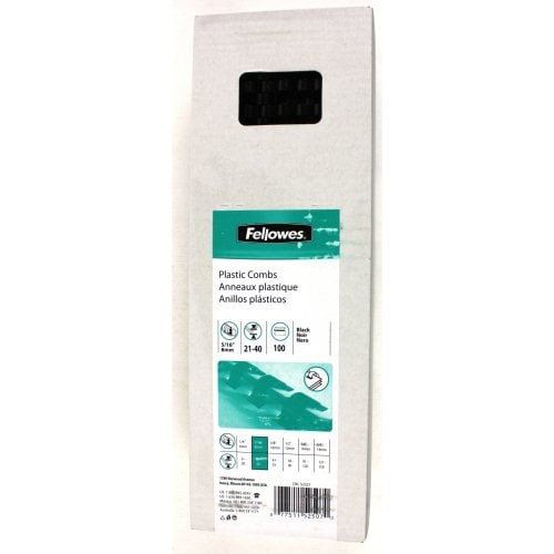 Fellowes Premium 5/16" Black Plastic Binding Combs 25pk - 52321