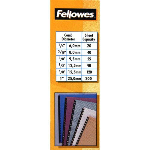 Fellowes Premium 5/16" Navy Blue Plastic Binding Combs 25pk