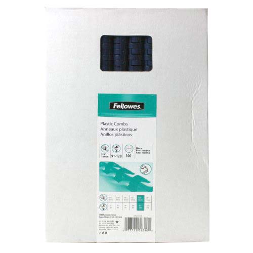 Fellowes Premium 5/8" Navy Blue Plastic Binding Combs 100pk - 52390