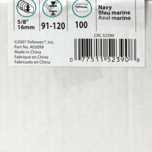 Fellowes Premium 5/8" Navy Blue Plastic Binding Combs 100pk - 52390