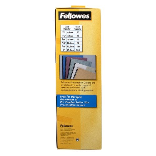 Fellowes Premium 5/8" White Plastic Binding Combs - 25pk
