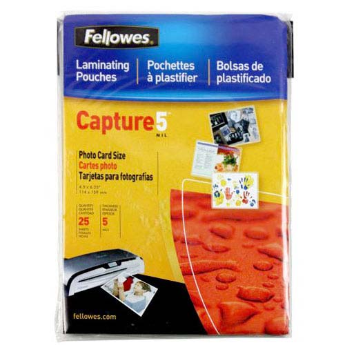 Fellowes Premium 5mil 4" x 6" Photo Laminating Pouches 25pk - 52010