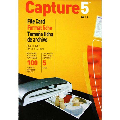 Fellowes Premium 5mil Index Card Laminating Pouches 100pk - 52017
