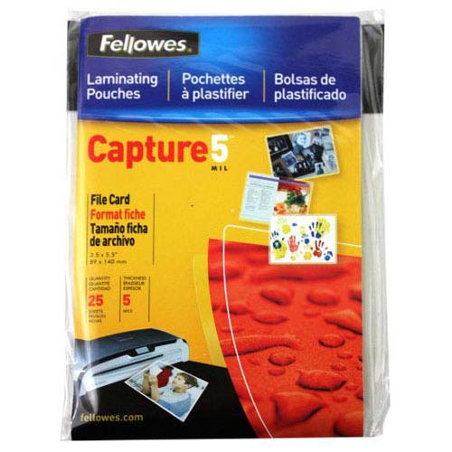 Fellowes Premium 5mil Index Card Laminating Pouches 25pk - 52008