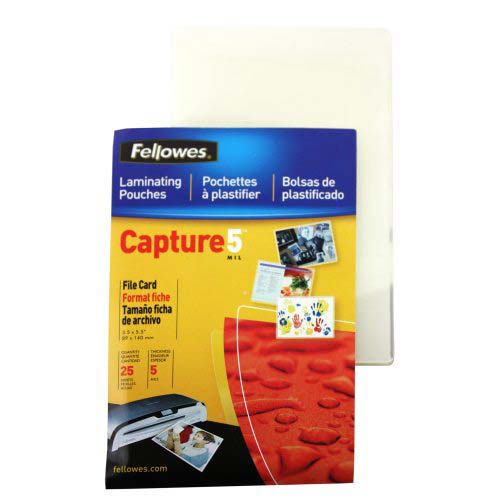 Fellowes Premium 5mil Index Card Laminating Pouches 25pk - 52008