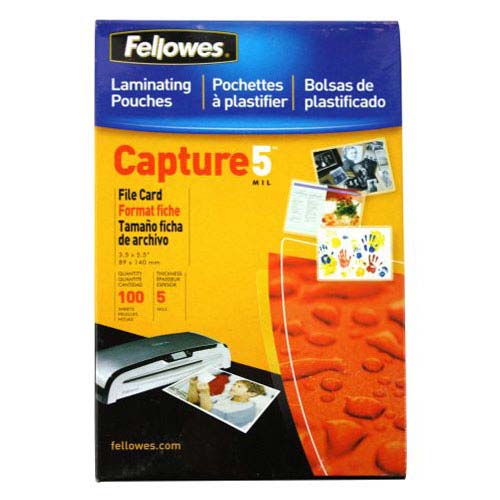 Fellowes Premium 5mil Index Card Laminating Pouches