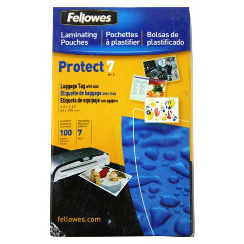 Fellowes Premium 7mil Punched Luggage Tag Pouches - 100pk