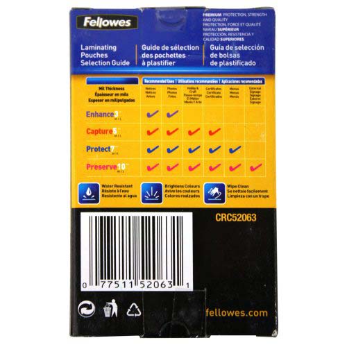 Fellowes Premium 7mil Punched Luggage Tag Pouches - 100pk