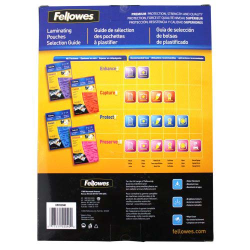 Fellowes Premium Letter Size Laminating Pouches