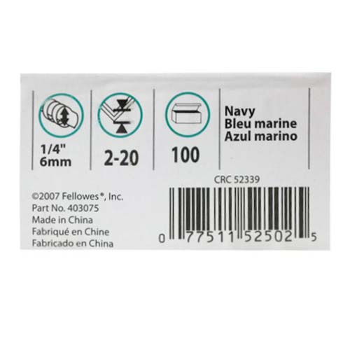 Fellowes Premium Navy Blue Plastic Binding Combs 100pk