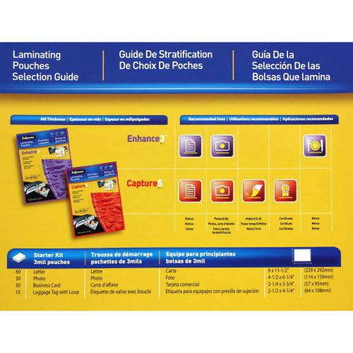 Fellowes Premium Pouch Laminating Starter Kit 130pk - 5208502