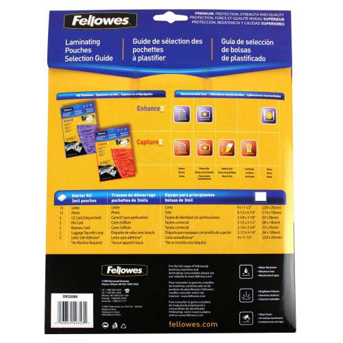 Fellowes Premium Pouch Laminating Starter Kit 52pk - 5208401