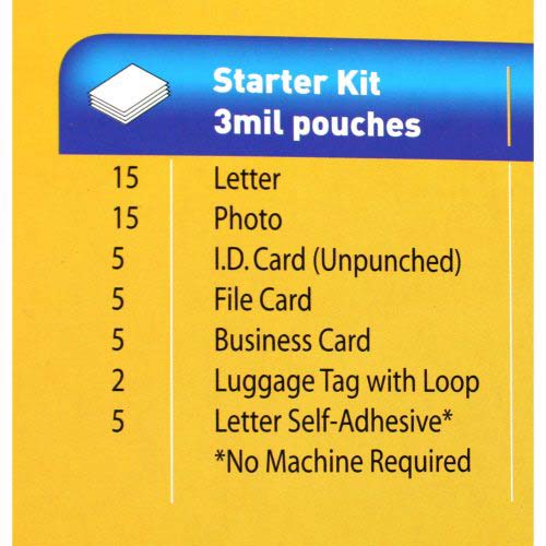 Fellowes Premium Pouch Laminating Starter Kit 52pk - 5208401